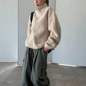 Cozy Cream Quarter-Zip Sweater